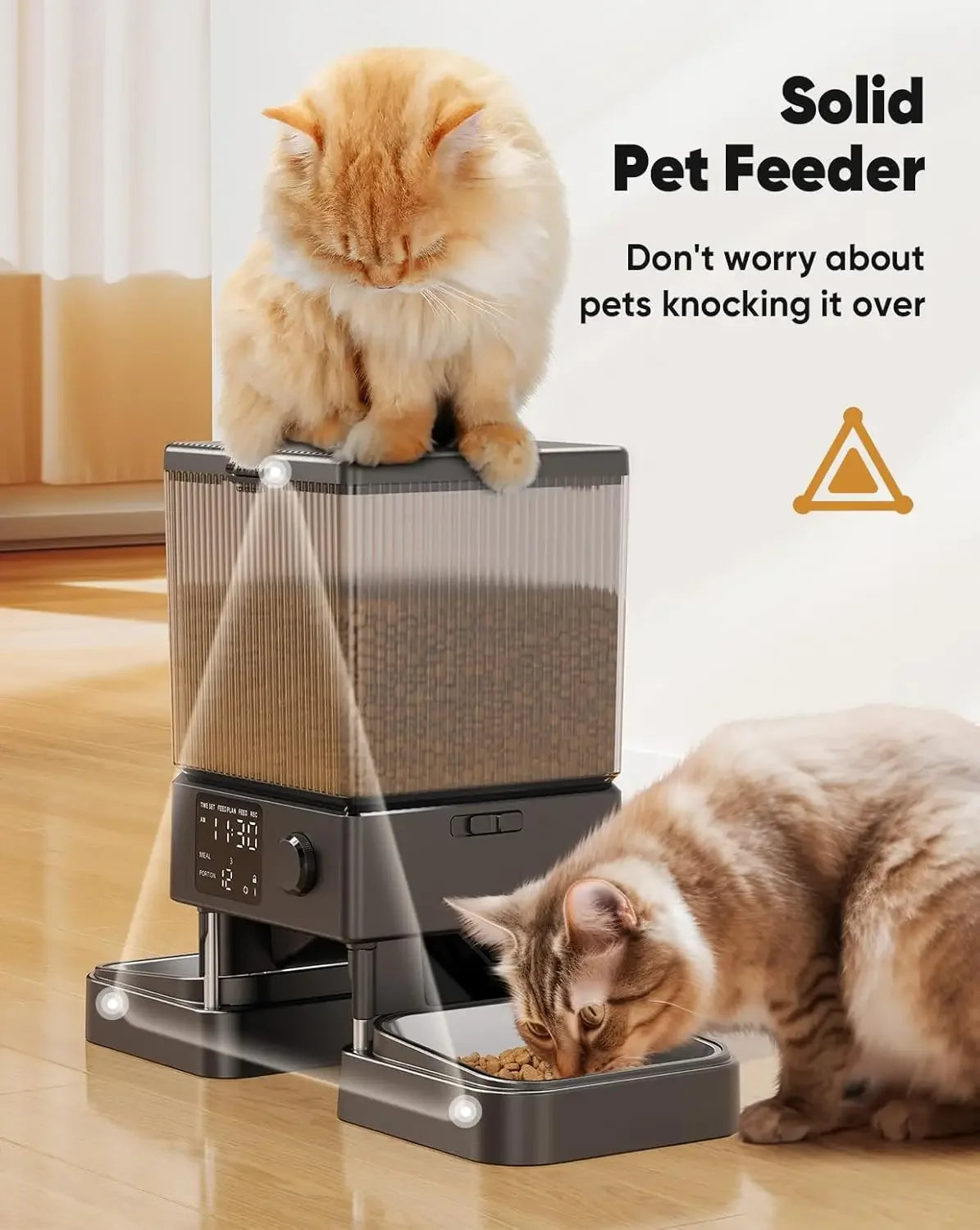 oneisall Automatic Cat Feeder for 2 Cats, Timed Food Dispenser