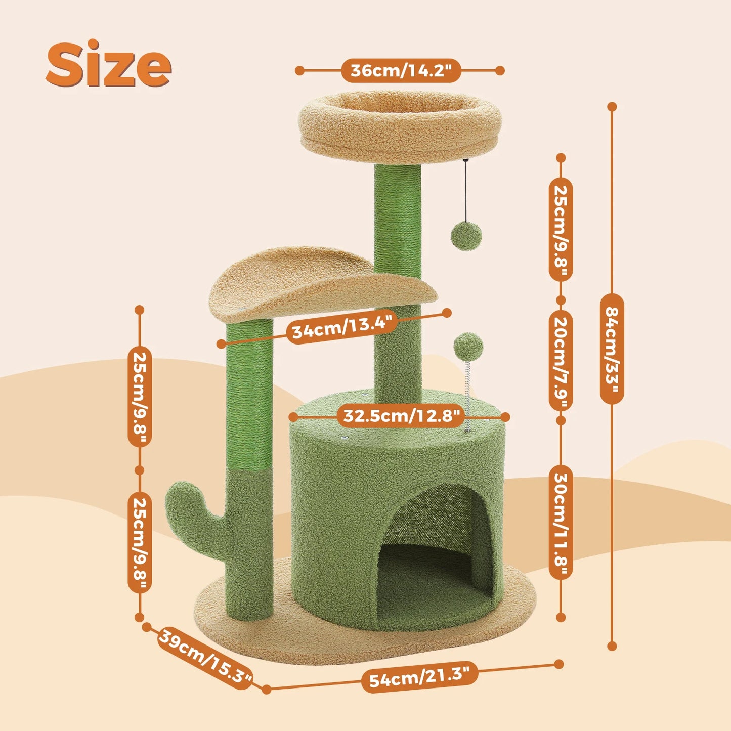 Flower Cat Tree for Indoor Cats with Soft Condo and Toys