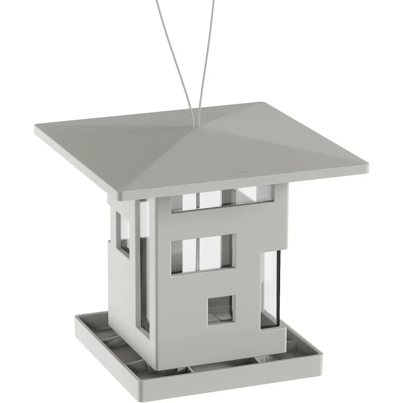 Modern Bird Cafe Feeder with Easy Refill and Tray