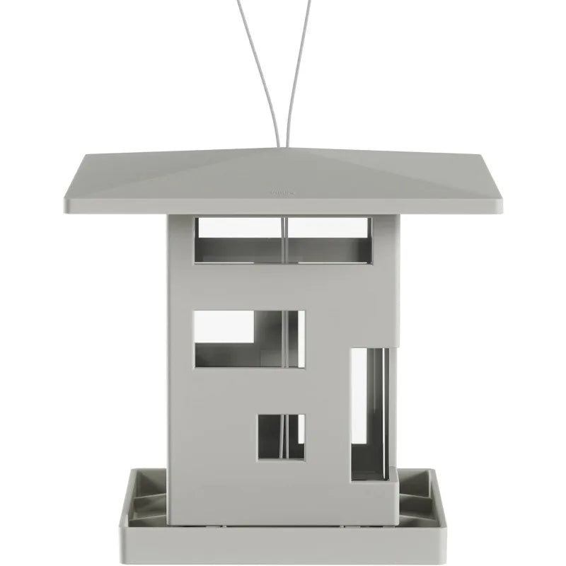 Modern Bird Cafe Feeder with Easy Refill and Tray