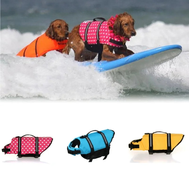 Ripstop Reflective Adjustable Life Jacket for Dogs Swimming