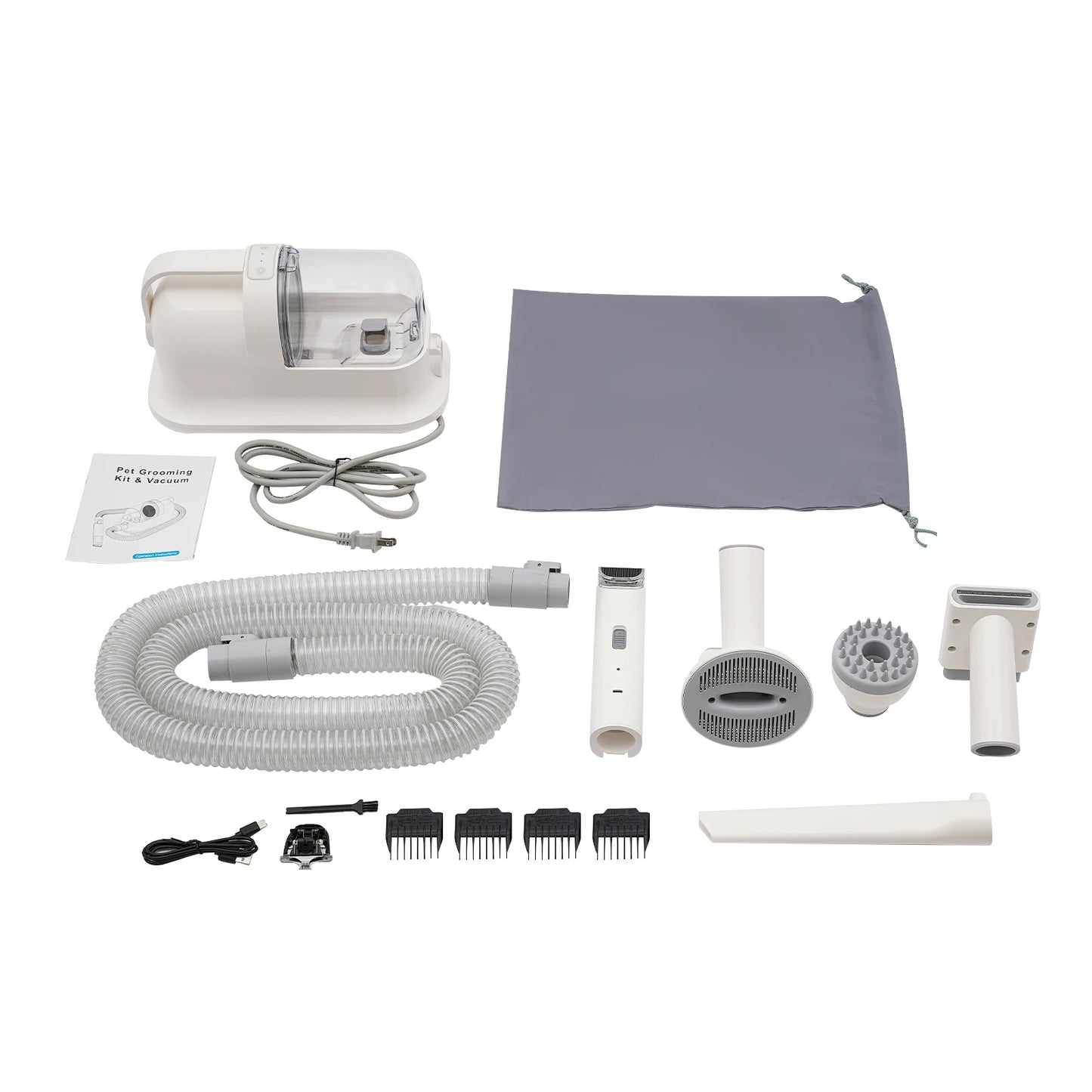 350W Pet Grooming Kit Vacuum Suction Cleaner Dryer Clippers