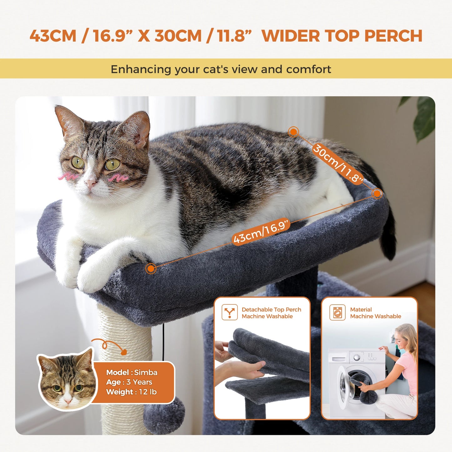 Cat Tree for Large Cats Cat Tower for Indoor Cats Up to 10kg