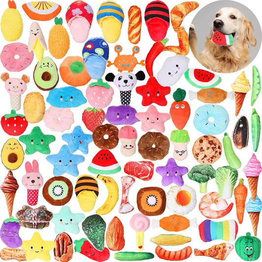 80 Pcs Dog Squeaky Bulk for Small Puppy Chew Toys