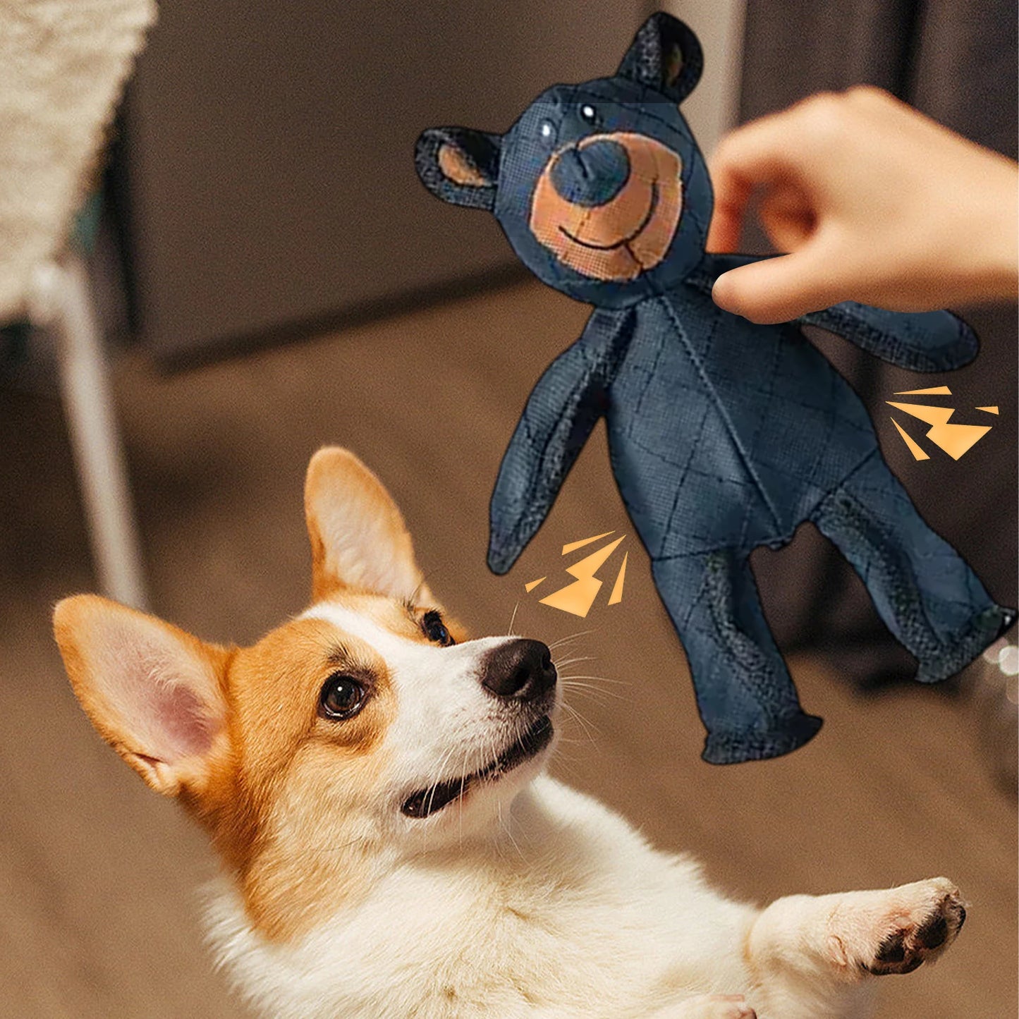 Squeaky Plush Bear Toy for Dog Unbreakable Chew Toy