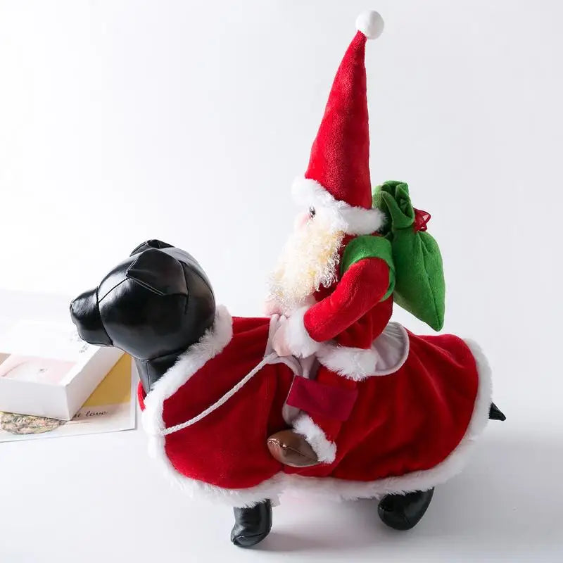 Christmas Dog Costume Santa Claus Clothes Funny Outfit Hat